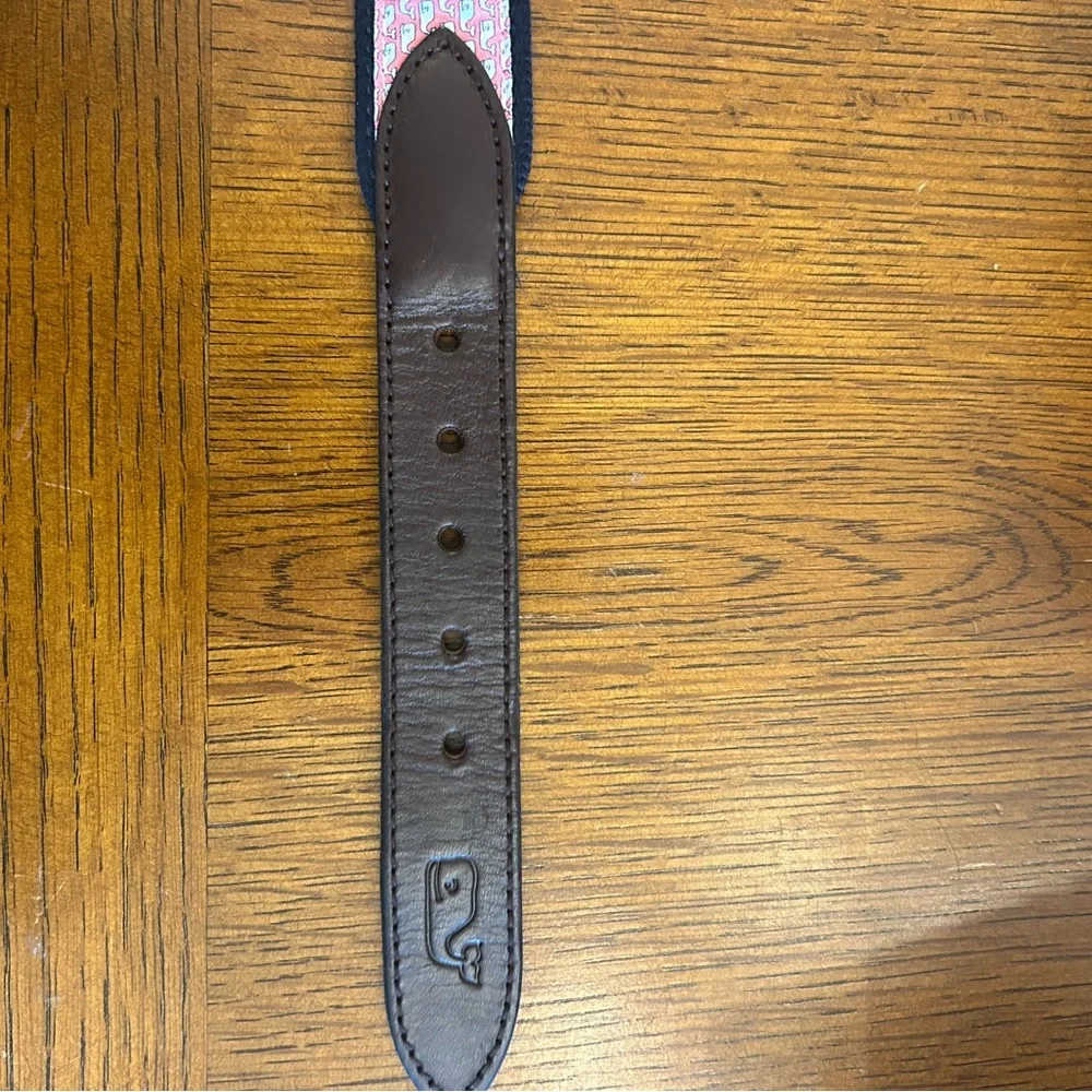 Vineyard Vines Dark Blue Belt with Brown Accent